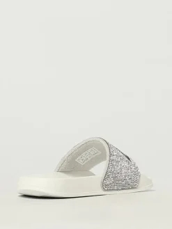 Sliders SUN68 in gomma con strass all over