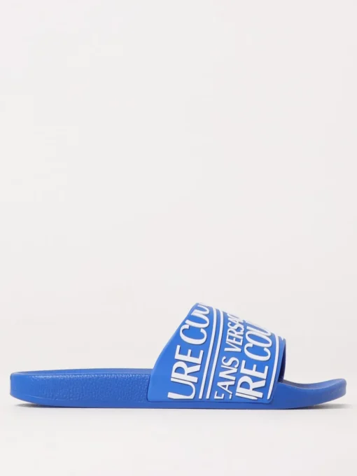 Sliders Versace Jeans Couture in gomma con logo all over