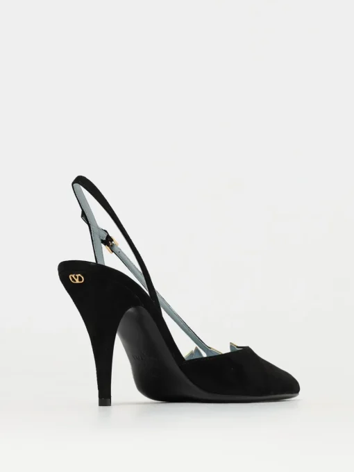 Slingback Folie Foliage Valentino Garavano in camoscio e pelle laminata