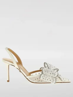 Slingback Le Cadeau Mach&Mach in nylon a rete con strass e fiocco