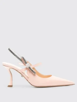 Slingback Mach&Mach in vernice con strass e fiocco