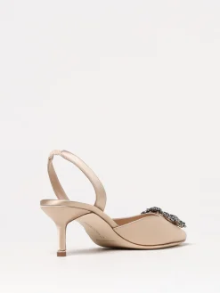 Slingback Mayslibi Manolo Blahnik in raso con fibbia gioiello