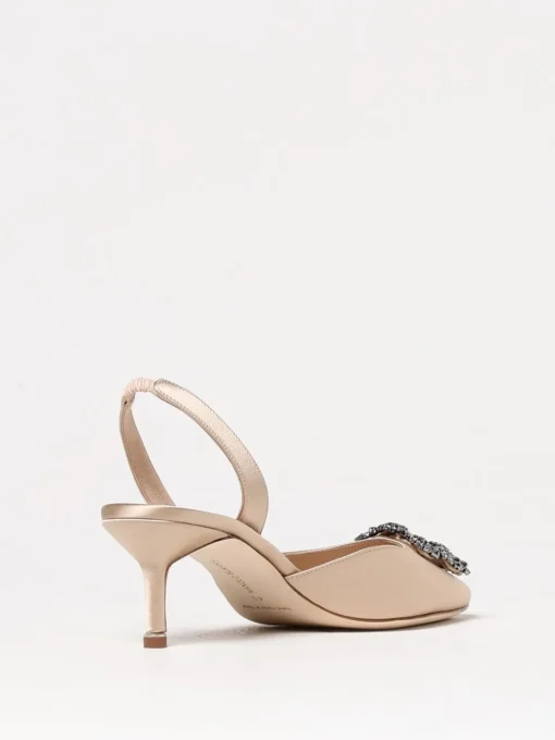 Slingback Mayslibi Manolo Blahnik in raso con fibbia gioiello