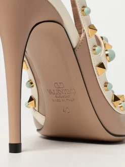 Slingback Rockstud Valentino Garavani in pelle con pietre cabochon