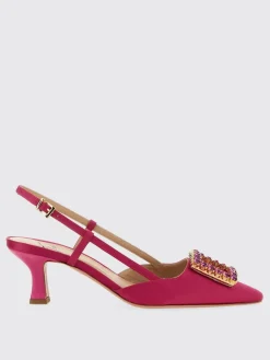 Slingback Stefi Roberto Festa in raso e pelle con fibbia gioiello