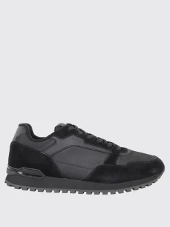 Sneakers Boss in camoscio e mesh