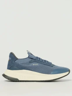 Sneakers Boss in maglia e camoscio
