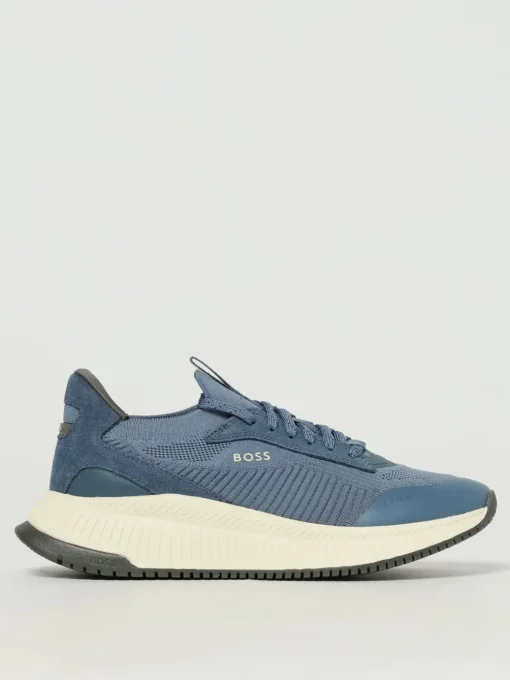 Sneakers Boss in maglia e camoscio