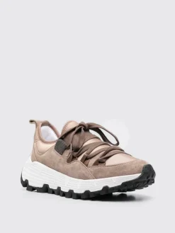 Sneakers Brunello Cucinelli in camoscio e raso