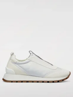 Sneakers Brunello Cucinelli in camoscio e nylon con monile