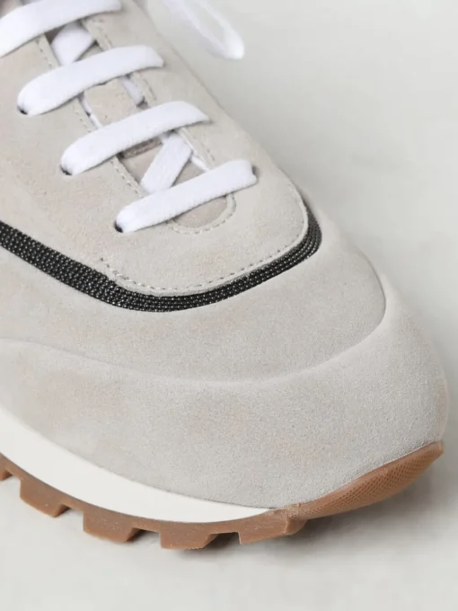 Sneakers Brunello Cucinelli in camoscio con monile