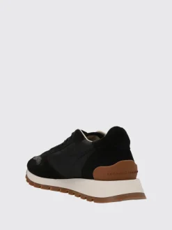 Sneakers Brunello Cucinelli in camoscio e nylon con monile