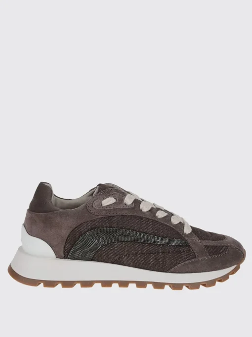 Sneakers Brunello Cucinelli in camoscio e canvas