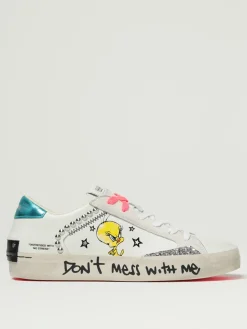 Sneakers Distressed Angry Tweety Bird Crime London in pelle con applicazioni
