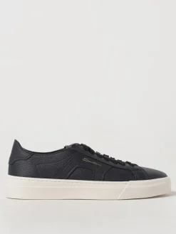 Sneakers Double Buckle Santoni in pelle a grana