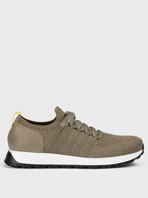 Sneakers Doucal's in viscosa stretch e pelle martellata