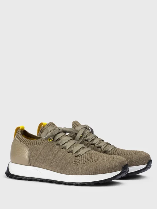 Sneakers Doucal's in viscosa stretch e pelle martellata