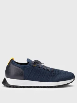 Sneakers Doucal's in viscosa stretch e pelle martellata