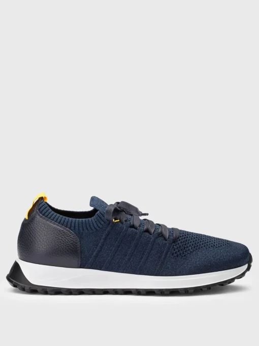 Sneakers Doucal's in viscosa stretch e pelle martellata