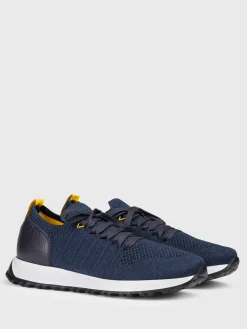Sneakers Doucal's in viscosa stretch e pelle martellata