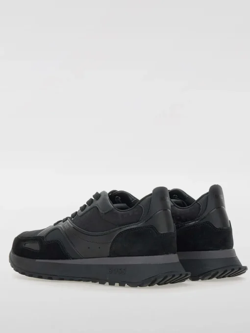 Sneakers Jonah Boss in camoscio e nylon con logo jacquard