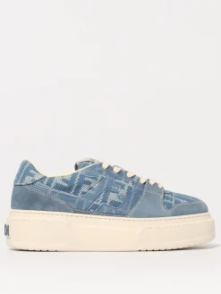 Sneakers Match Fendi in camoscio e misto cotone con FF jacquard