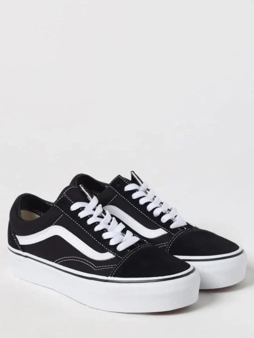Sneakers Old Skool Platform Vans in canvas a quadretti e camoscio