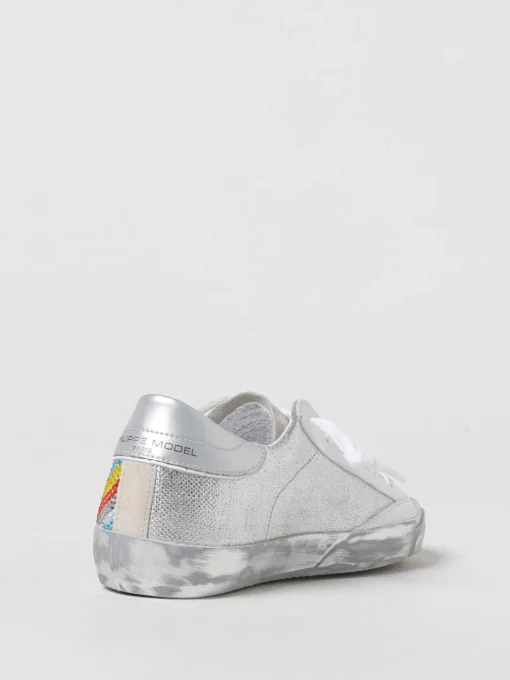 Sneakers Philippe Model in pelle used con cristalli multicolor