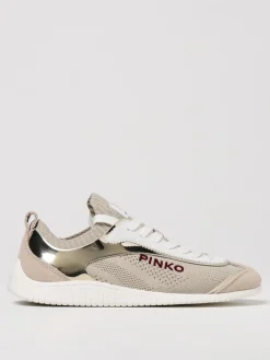 Sneakers Reby Pinko in camoscio e maglia traforata