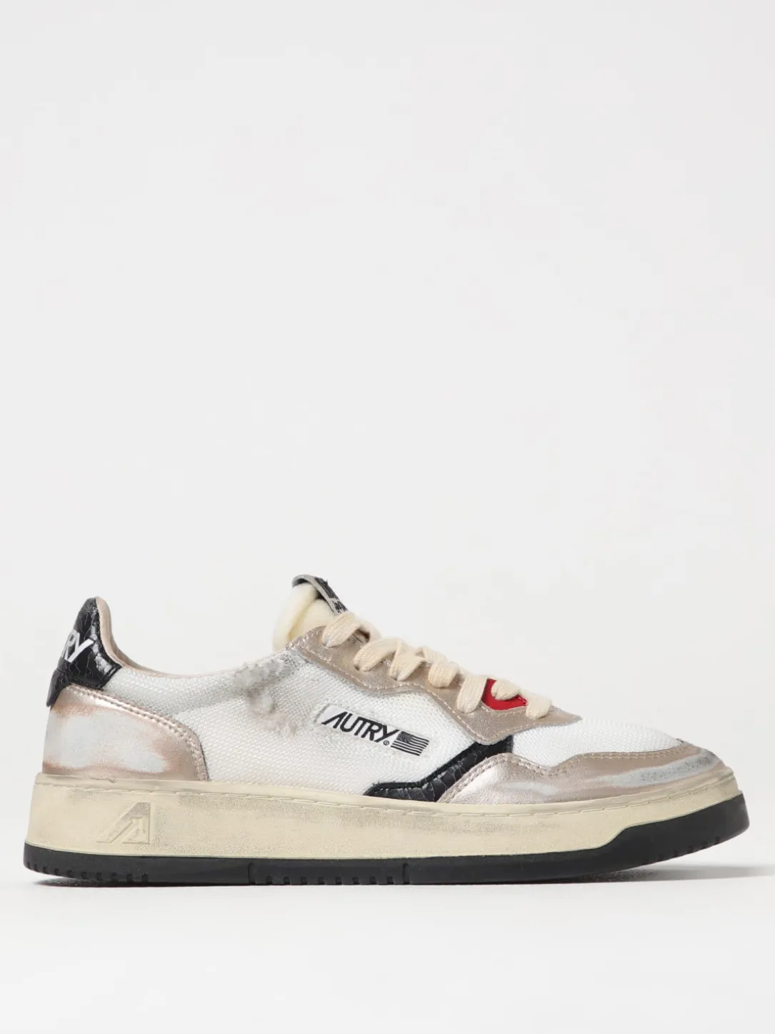 Sneakers Super Vintage Autry in pelle laminata e mesh used