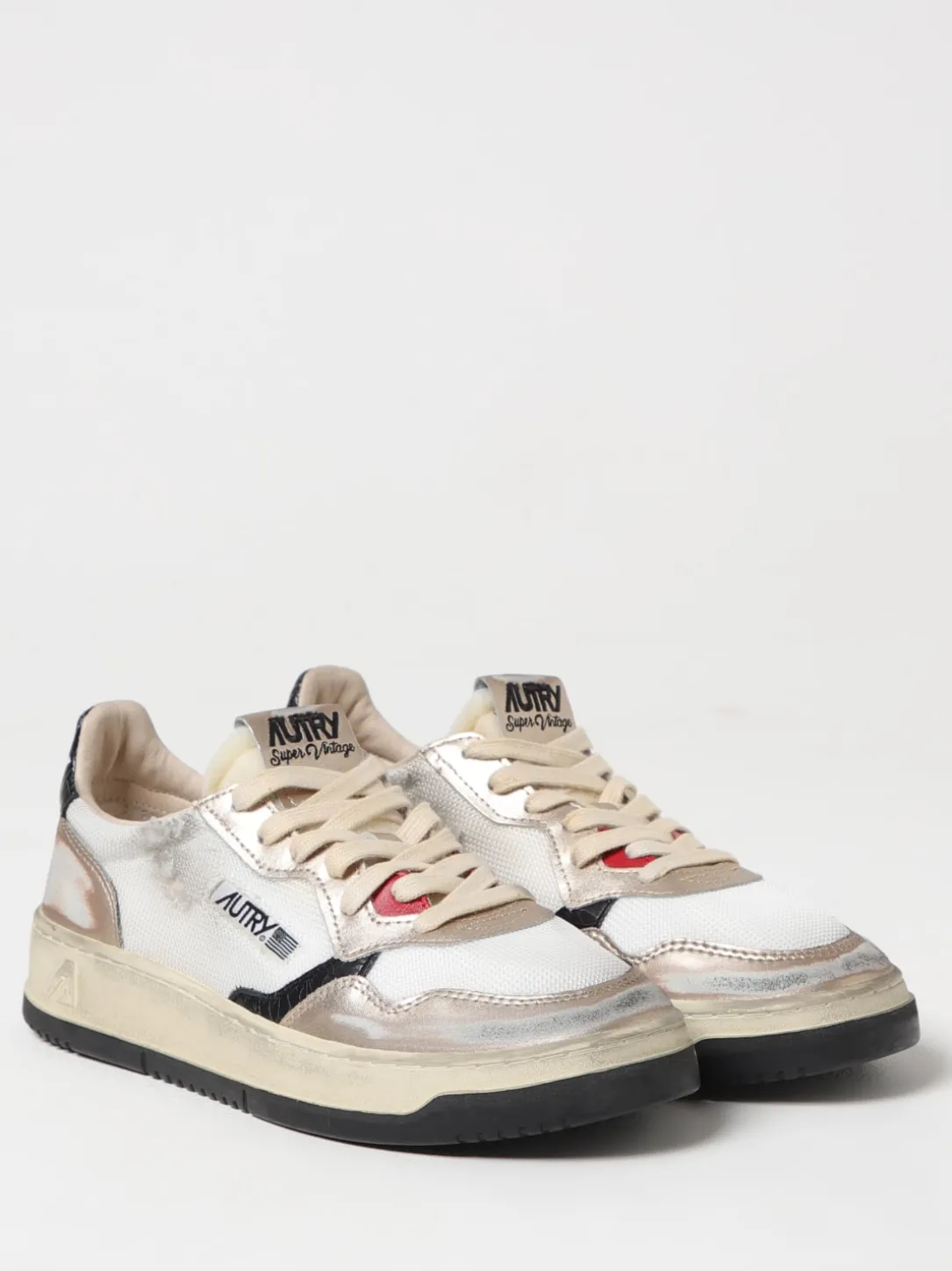 Sneakers Super Vintage Autry in pelle laminata e mesh used