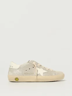 Sneakers Super-Star Golden Goose in camoscio lamè