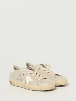 Sneakers Super-Star Golden Goose in camoscio lamè