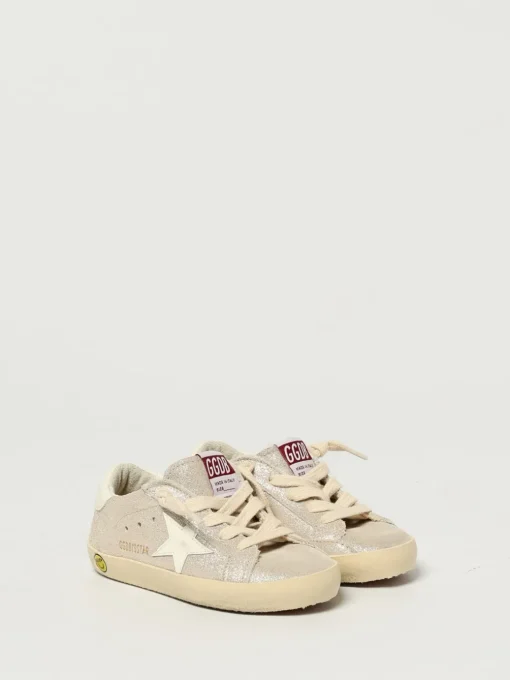 Sneakers Super-Star Golden Goose in camoscio lamè