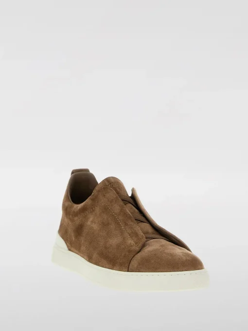 Sneakers Triple Stitch Zegna in camoscio
