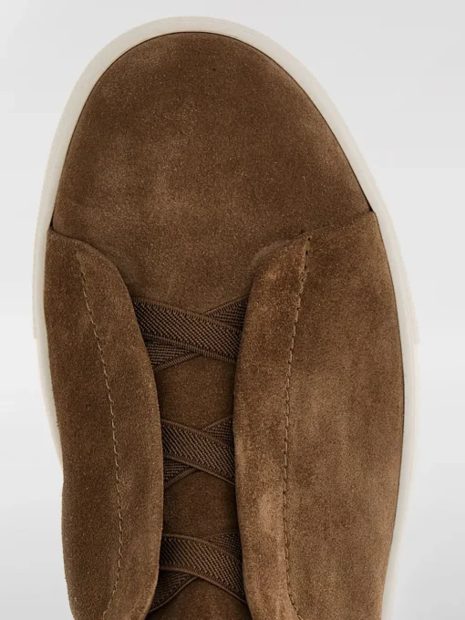 Sneakers Triple Stitch Zegna in camoscio