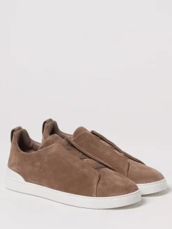 Sneakers Triple Stitch Zegna in camoscio