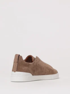 Sneakers Triple Stitch Zegna in camoscio
