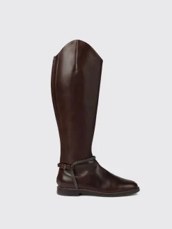 Stivale Brunello Cucinelli in pelle con monile