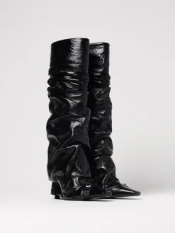 Stivale The Attico in pelle stropicciata