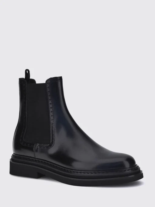Stivaletto Dolce & Gabbana in pelle spazzolata con motivo brogue