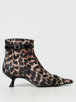Stivaletto Ganni in viscosa stampa animalier