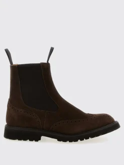 Stivaletto Henry Tricker's in camoscio con motivo brogue