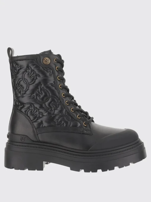 Stivaletto Pinko in pelle e nylon con logo trapuntato