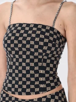 Top Misbhv in jersey con monogram