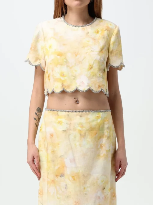Top Zimmermann in lino con stampa floreale