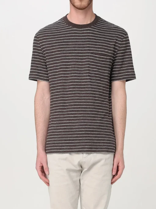 T-shirt a righe Brunello Cucinelli in lino