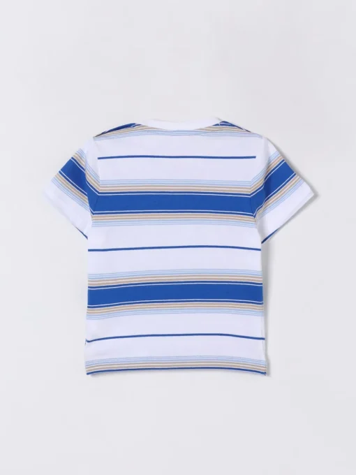 T-shirt a righe con logo Boss