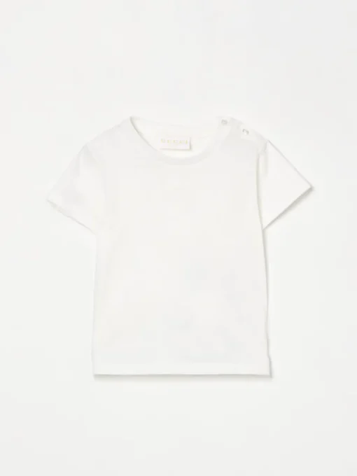 T-shirt basic in cotone Gucci con logo ricamato