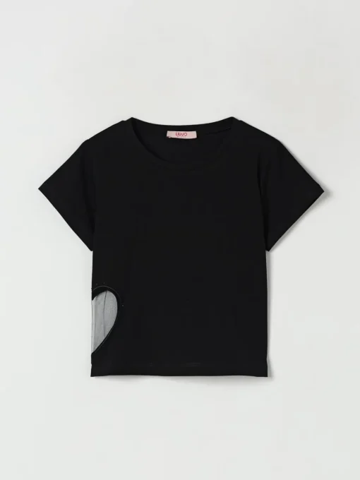 T-shirt basic in cotone Liu Jo con cuore traforato